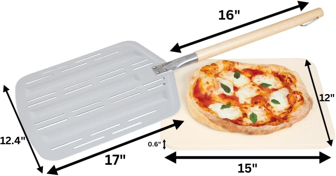 Hans Grill Pizza Stone PRO XL Set (Stone + Peel)