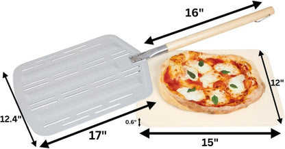Hans Grill Pizza Stone PRO XL Set (Stone + Peel)