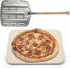 Hans Grill Pizza Stone PRO XL Baking Stone For Pizzas use in Oven, Grill or BBQ FREE Long Handled Anodised Aluminium Pizza Peel | Rectangular Stone 15 x 12&quot; Inches | For Pies, Pastry, Bread, Calzone