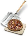 Hans Grill Pizza Stone PRO XL Baking Stone For Pizzas use in Oven, Grill or BBQ FREE Long Handled Anodised Aluminium Pizza Peel | Rectangular Stone 15 x 12&quot; Inches | For Pies, Pastry, Bread, Calzone