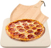 HANS GRILL PIZZA STONE | Rectangular Pizza Stone For Oven Baking &amp; BBQ Grilling With Free Wooden Peel | Extra Large 15 x 12&quot; Inch Durable Cordierite Cooking Stone.