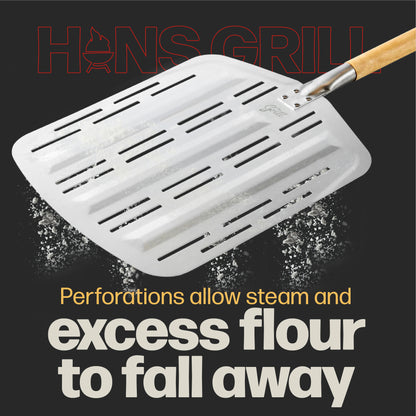 Hans Grill PRO Pizza Peel (Perforated, Non-Stick, 12"+)