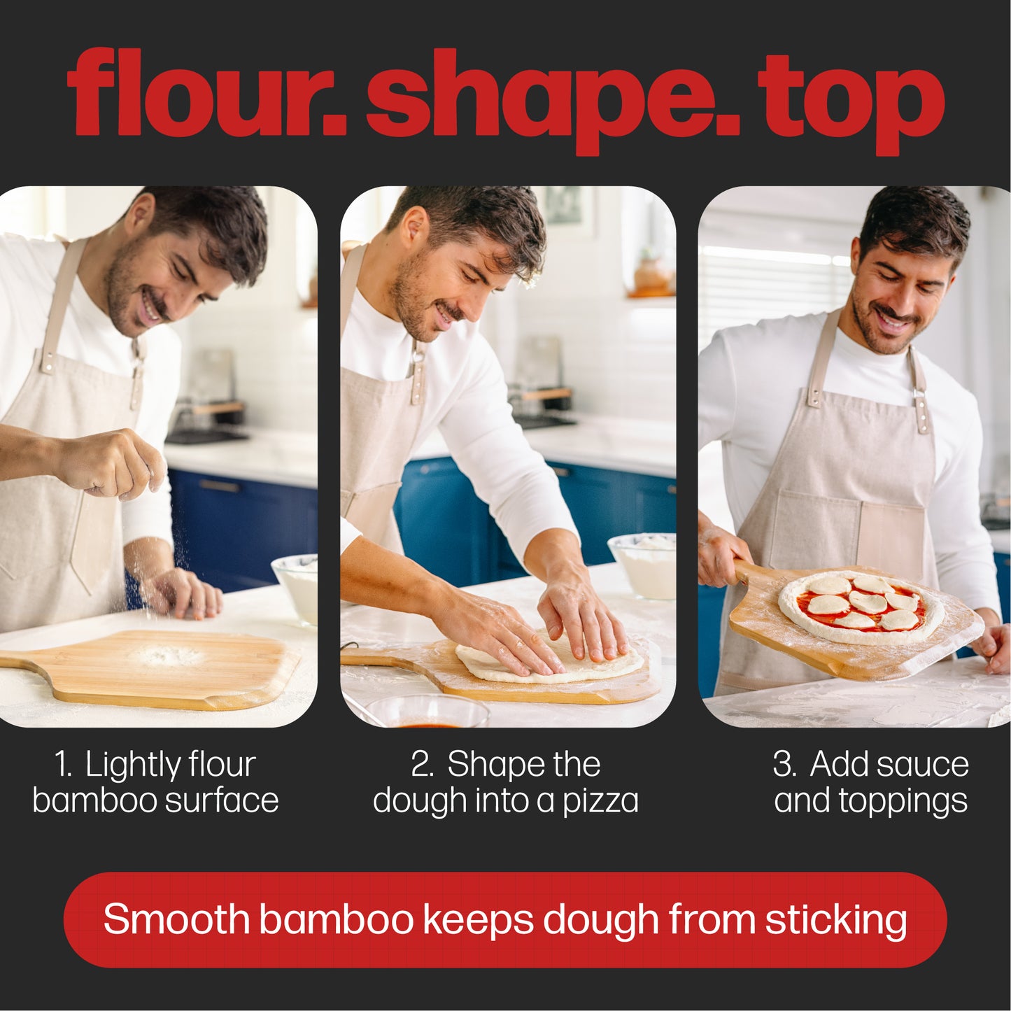 HANS GRILL Wooden Pizza Peel 12 Inch