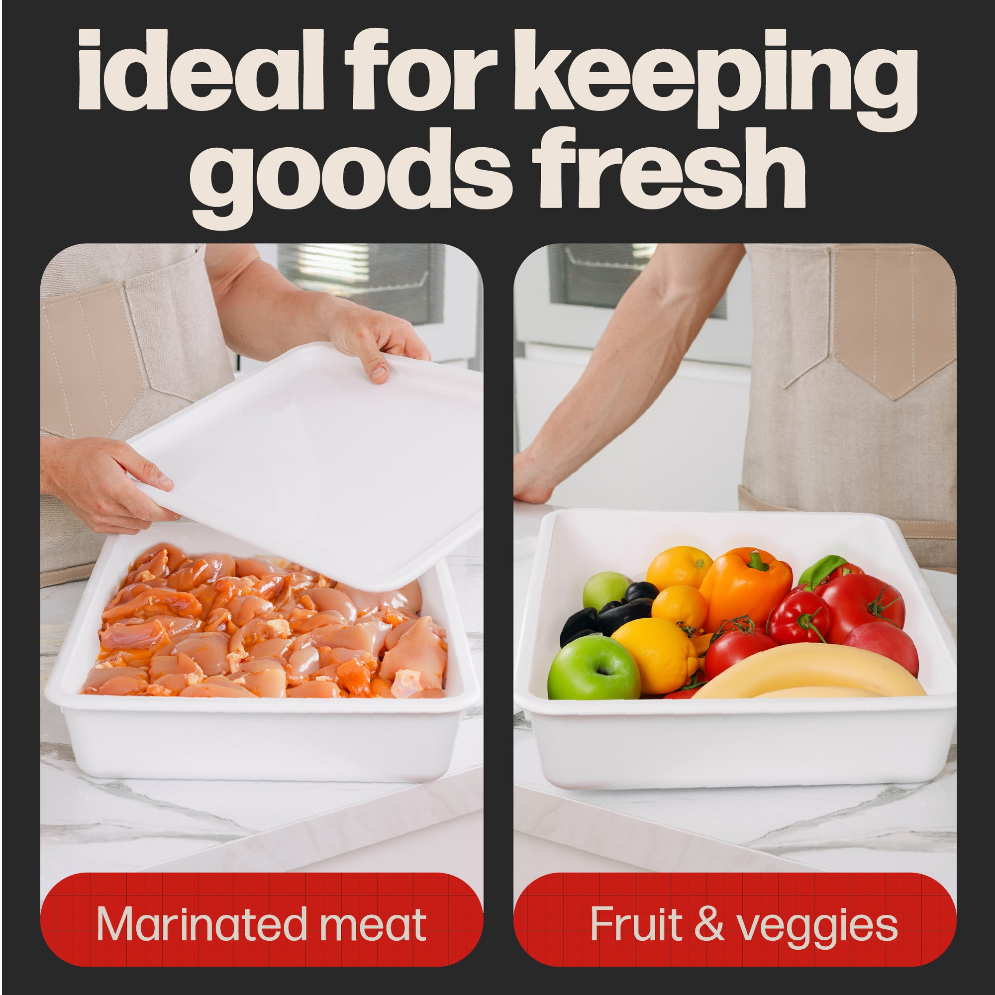 Hans Grill 2-Piece BPA Free Plastic Dough Proofing Box | Pizza Proofing Box, Bread Proofing Box | Stackable, with Covers, with Lid | Premium Quality (2 Pack)