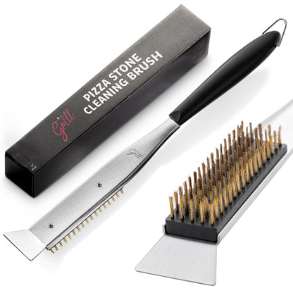 Hans Grill PRO Cleaning Brush + Scraper (17")