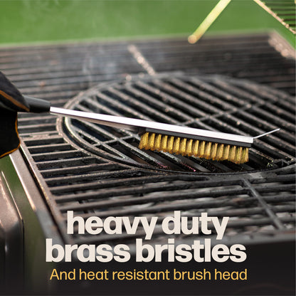 Hans Grill PRO Cleaning Brush + Scraper (17")