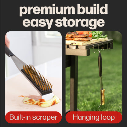 Hans Grill PRO Cleaning Brush + Scraper (17")