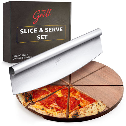Hans Grill PRO Pizza Cutting Set (Board + Rocker Blade)