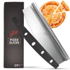 Pizza Cutter | Rocker Blade By Hans Grill | 14&quot; Large Japanese Grade Sharp Stainless Steel Rocking Pizza Knife Cutter | Professional Nonstick Pizza Slicer With Cover For Kitchen And Commercial Use.