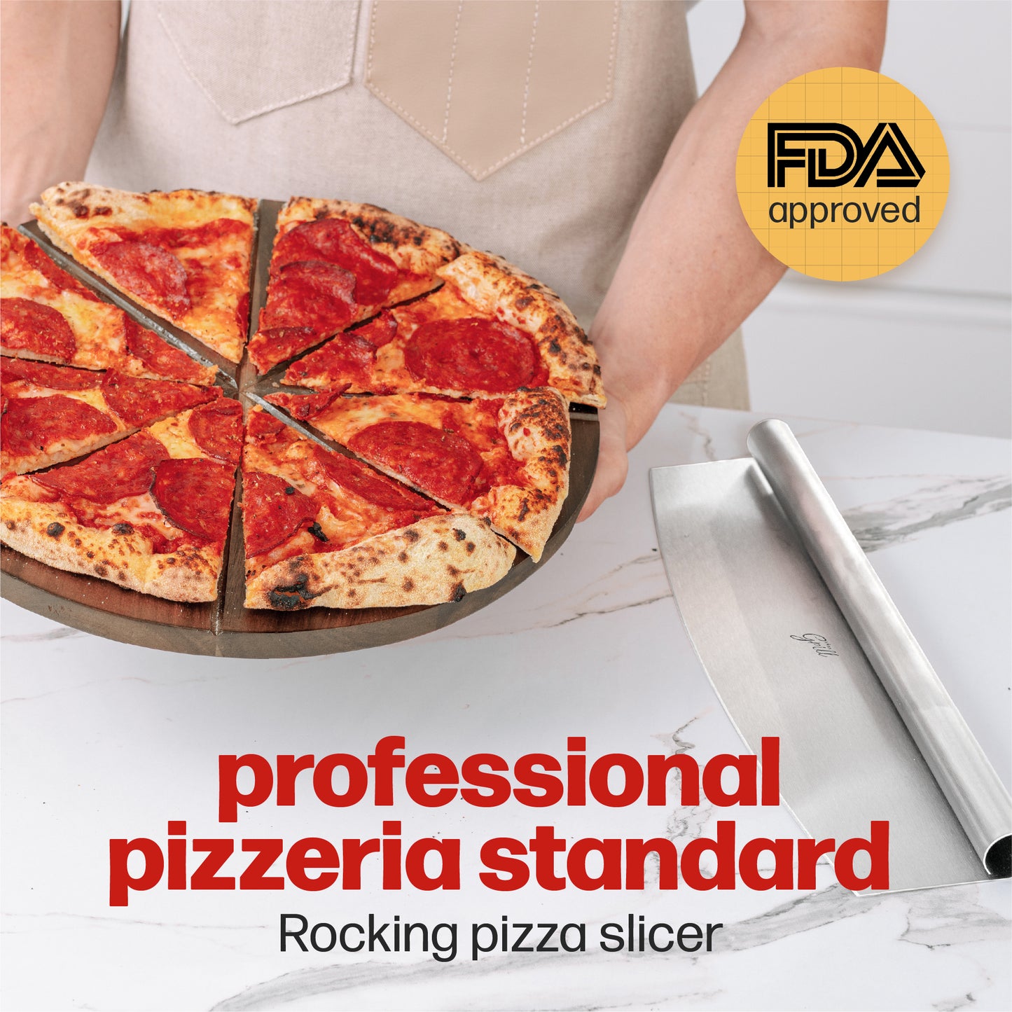 Hans Grill Pizza Rocker Cutter PRO (14")