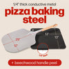 Pizza Steel PRO by Hans Grill | XL (1/4&quot; Thick) Square Conductive Metal Baking Sheet for Cooking Pizzas in Oven and BBQ | Bake and Grill Bread and Calzone