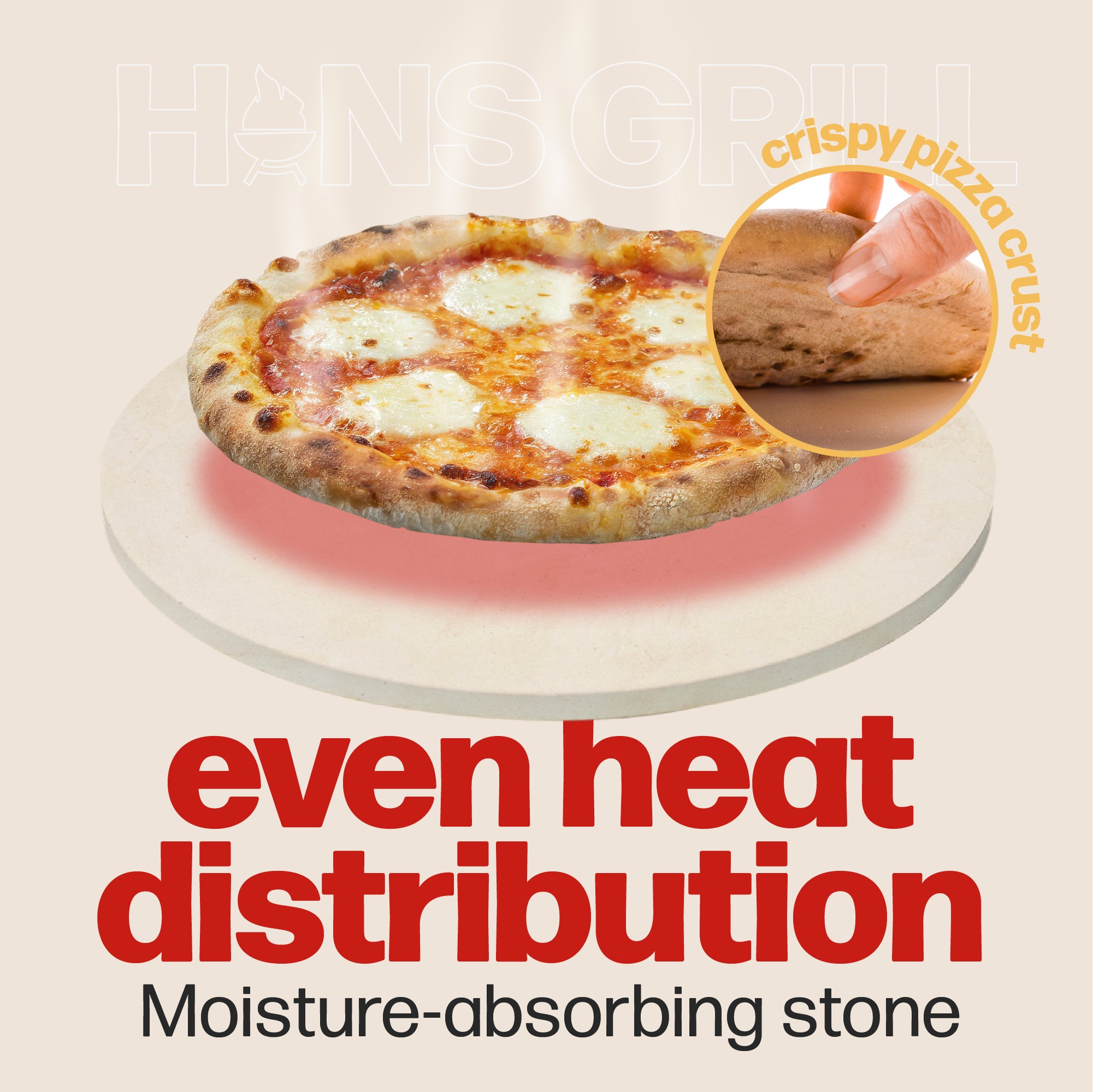 HANS GRILL Circular Pizza Stone - Thumbnail 2
